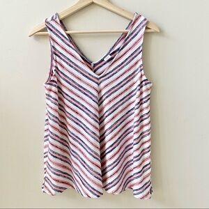 Gap Chevron V Neck Sleeveless Top Small Flowy Soft